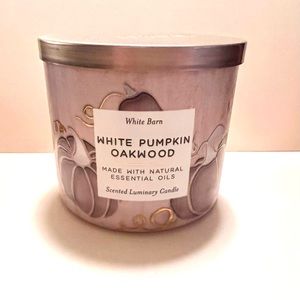 Bath & Body Works White Barn White Pumpkin Oakwood 3-Wick Candle